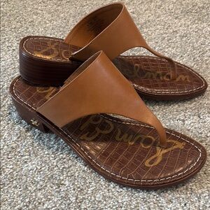 Sam Edelman Tan Leather Thong Sandals